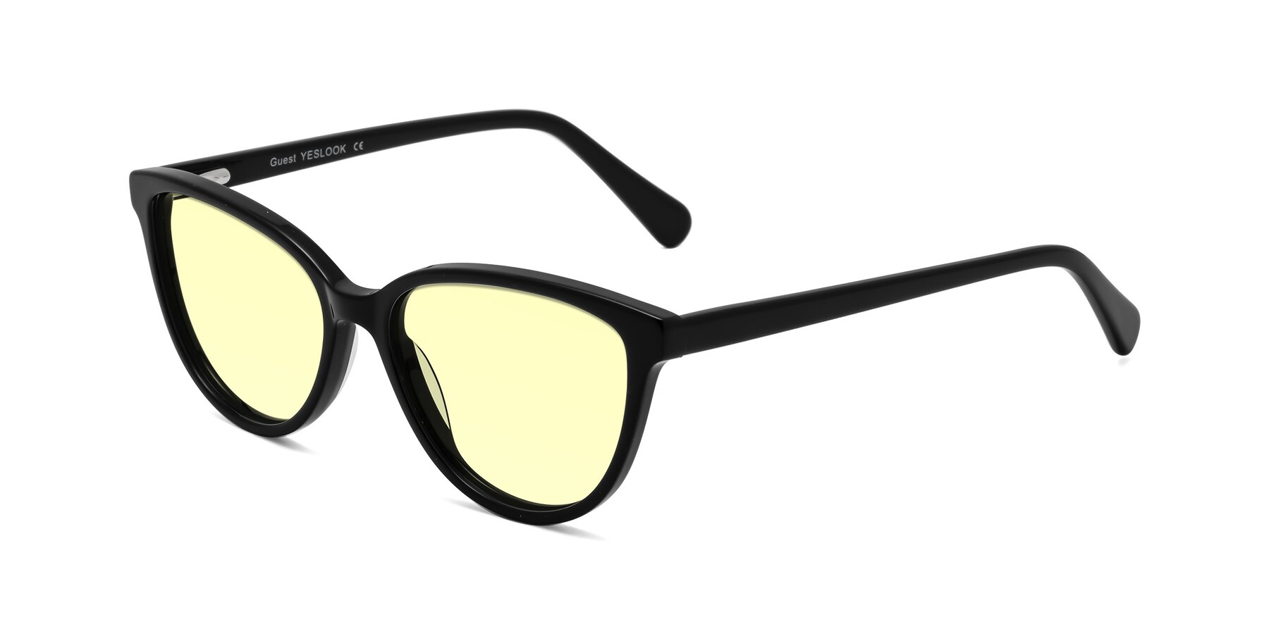 Angle of Guest in Black with Light Yellow Tinted Lenses