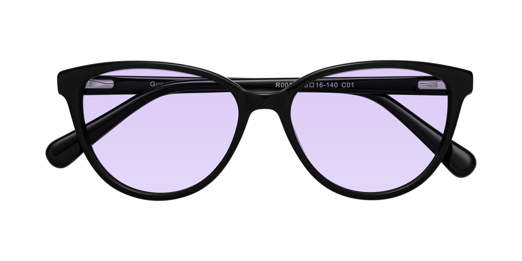 Folded Front of Guest in Black with Light Purple Tinted Lenses