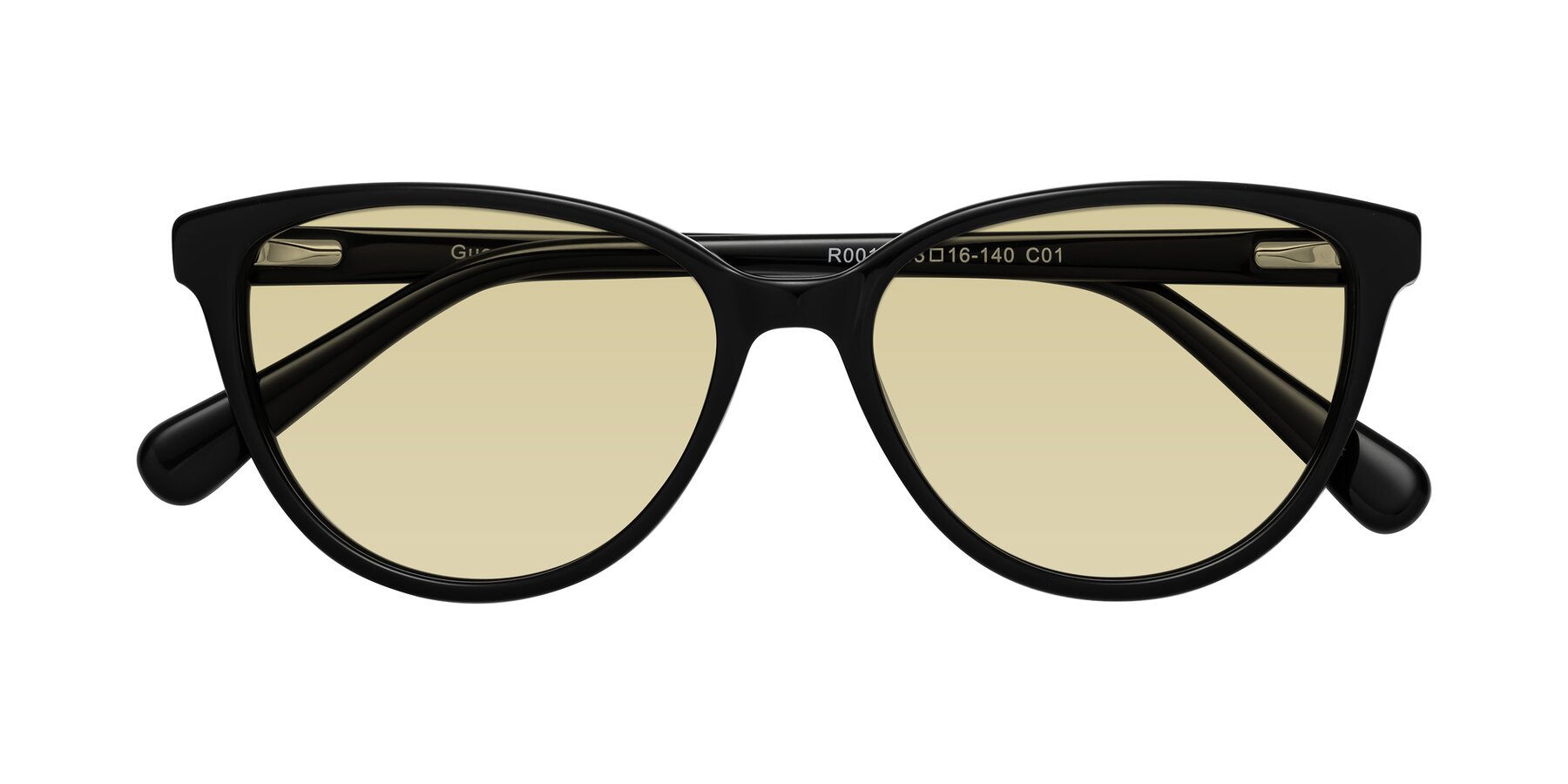 Folded Front of Guest in Black with Light Champagne Tinted Lenses