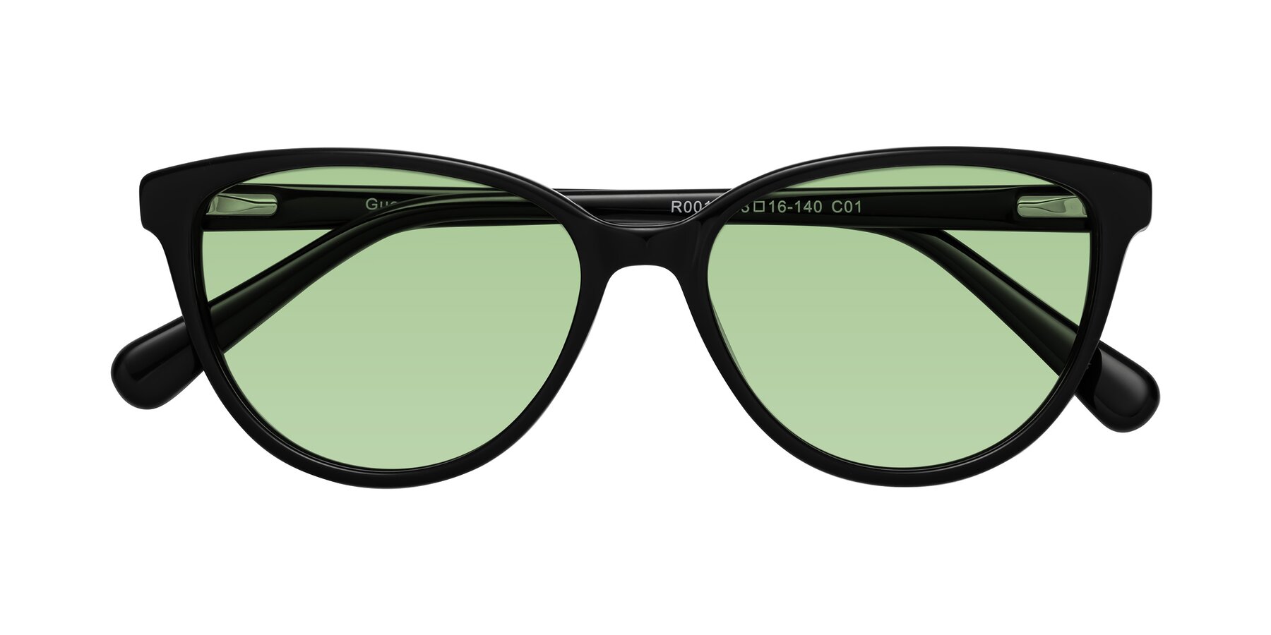 Folded Front of Guest in Black with Medium Green Tinted Lenses