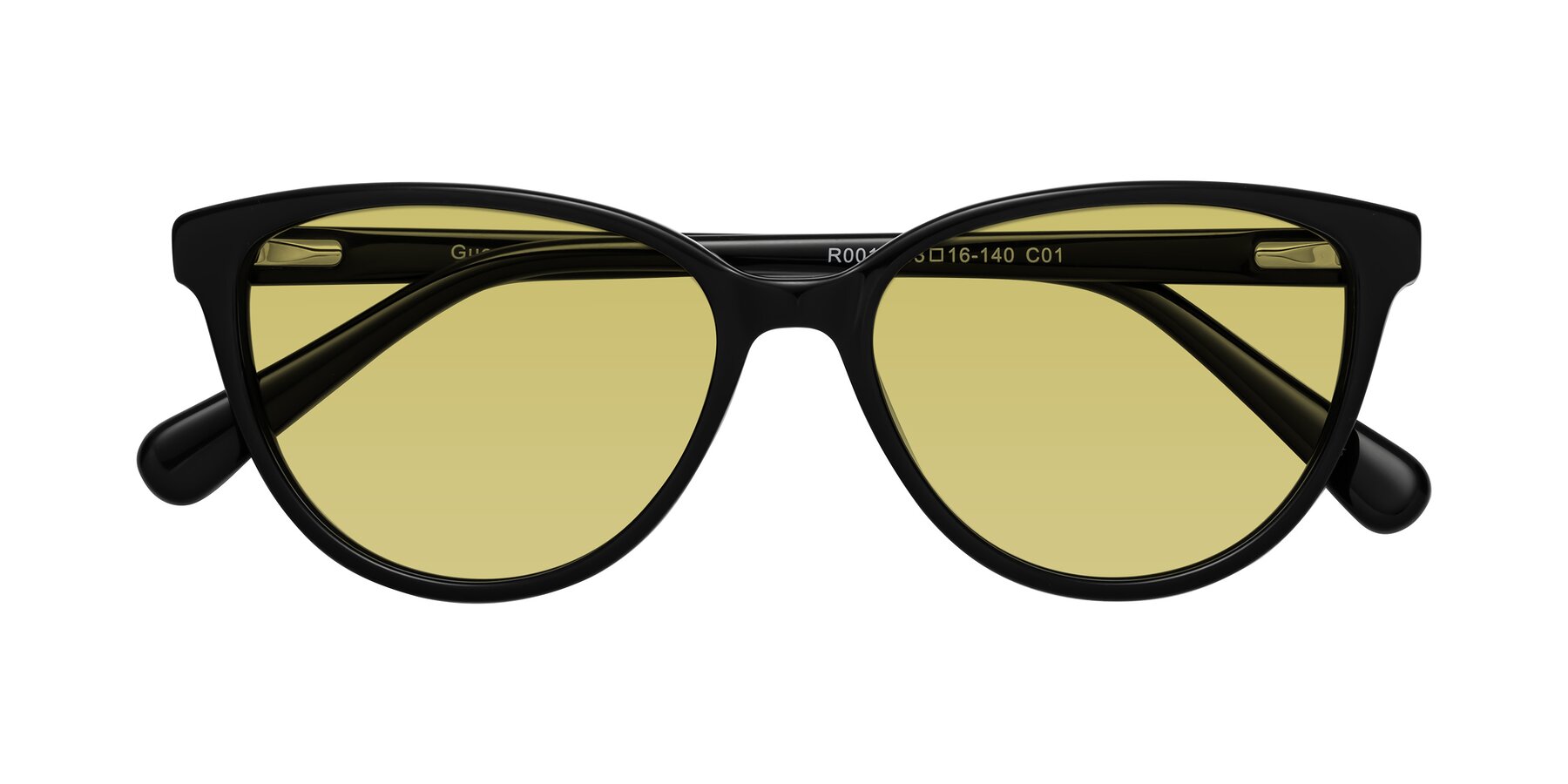 Folded Front of Guest in Black with Medium Champagne Tinted Lenses