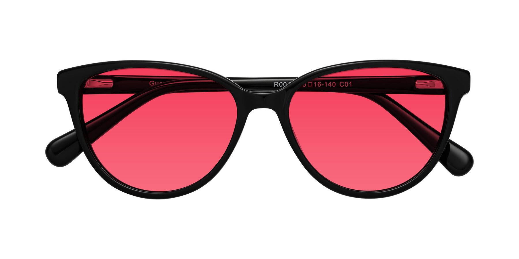 Folded Front of Guest in Black with Red Tinted Lenses