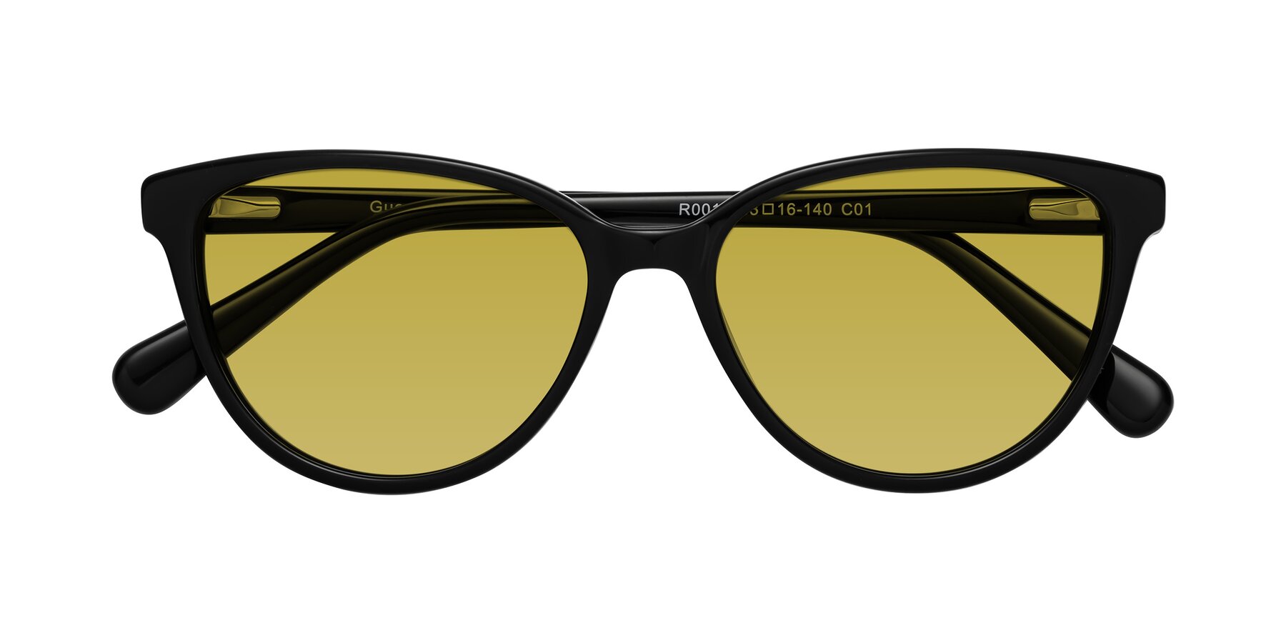 Folded Front of Guest in Black with Champagne Tinted Lenses