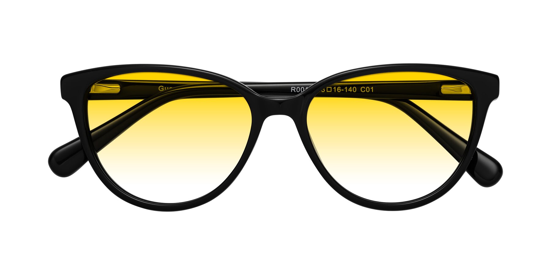 Folded Front of Guest in Black with Yellow Gradient Lenses