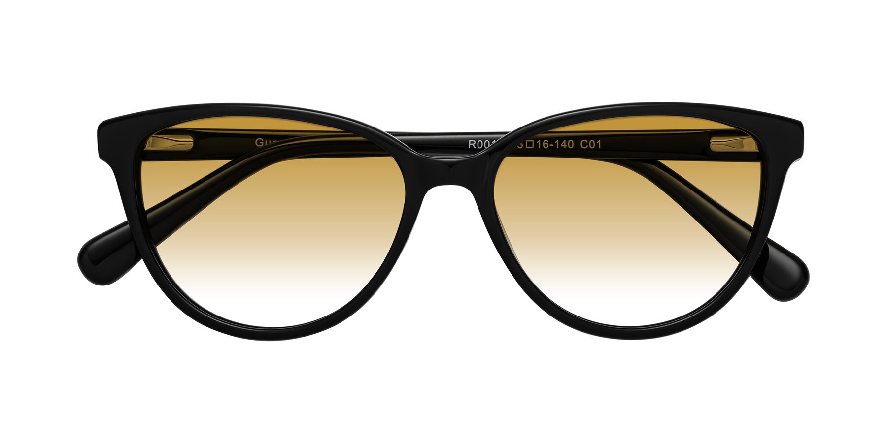 Folded Front of Guest in Black with Champagne Gradient Lenses