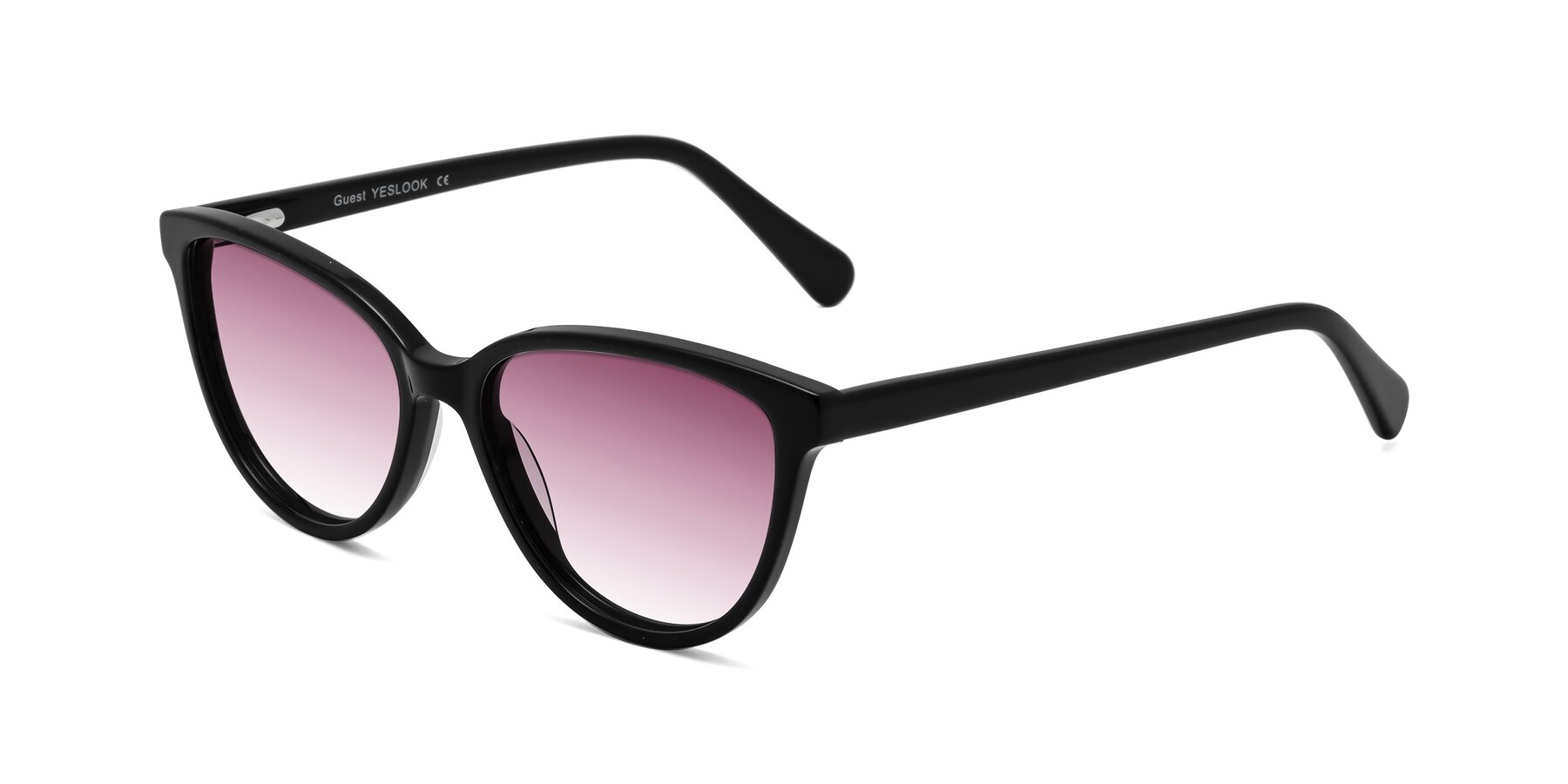 Angle of Guest in Black with Wine Gradient Lenses