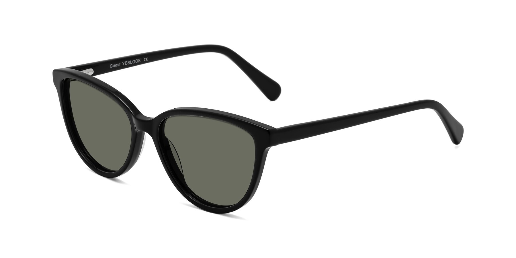 Angle of Guest in Black with Gray Polarized Lenses