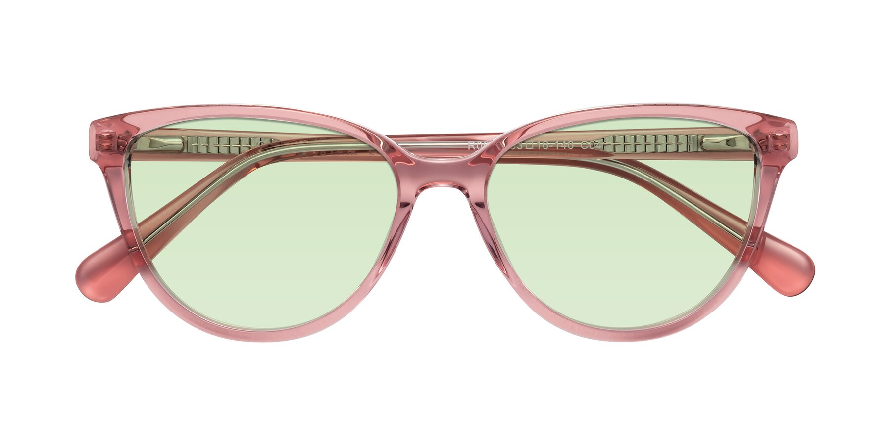 Folded Front of Guest in Pink with Light Green Tinted Lenses