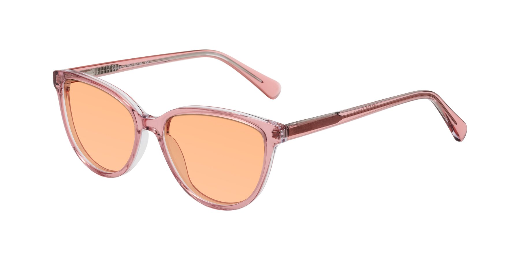 Angle of Guest in Pink with Light Orange Tinted Lenses