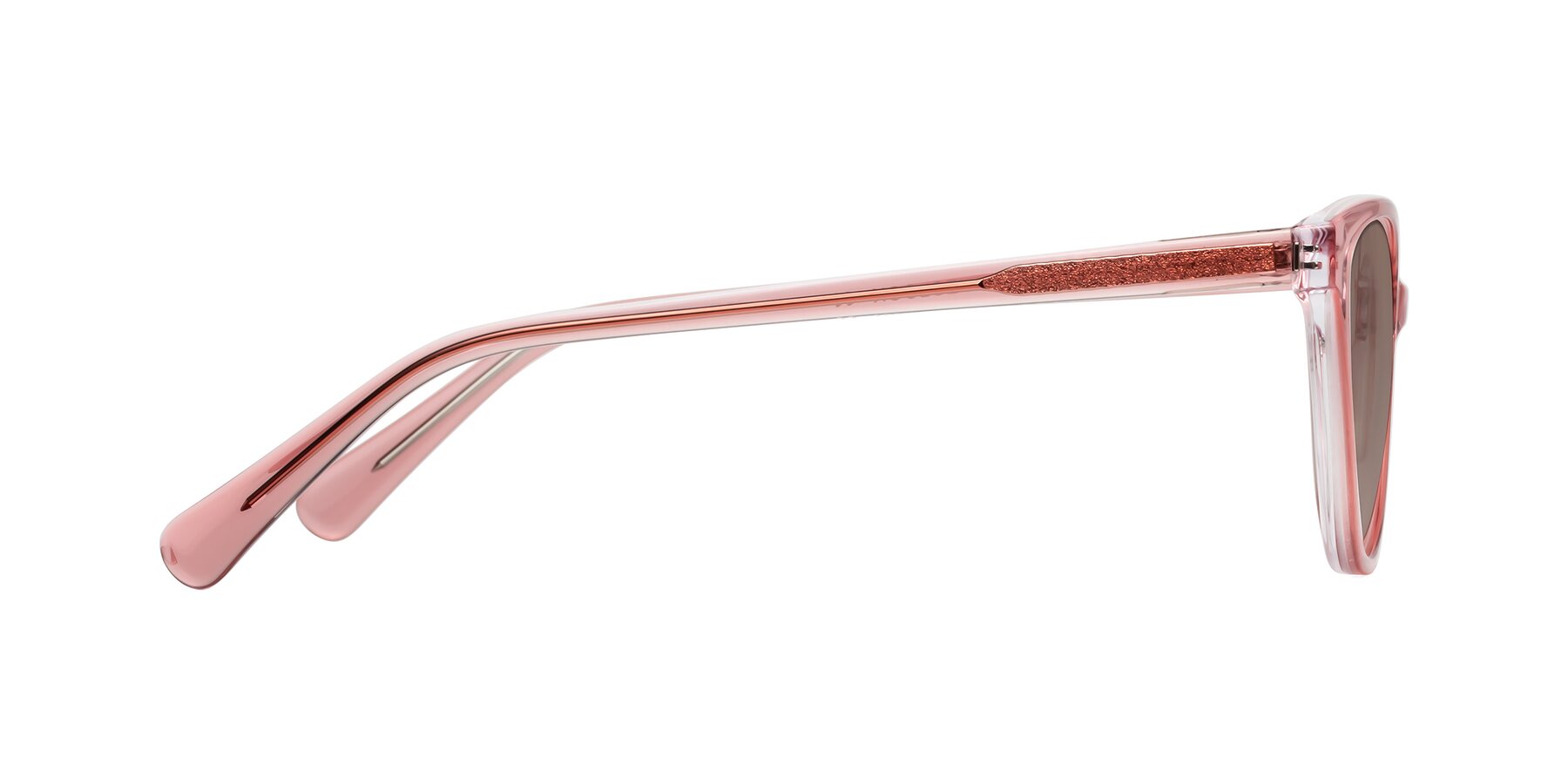 Side of Guest in Pink with Medium Brown Tinted Lenses