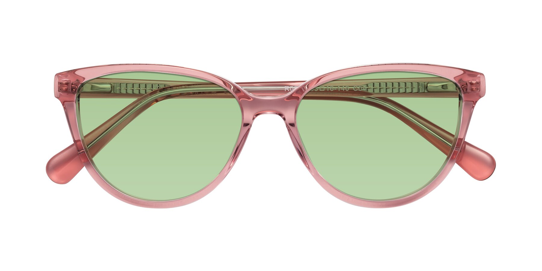 Folded Front of Guest in Pink with Medium Green Tinted Lenses