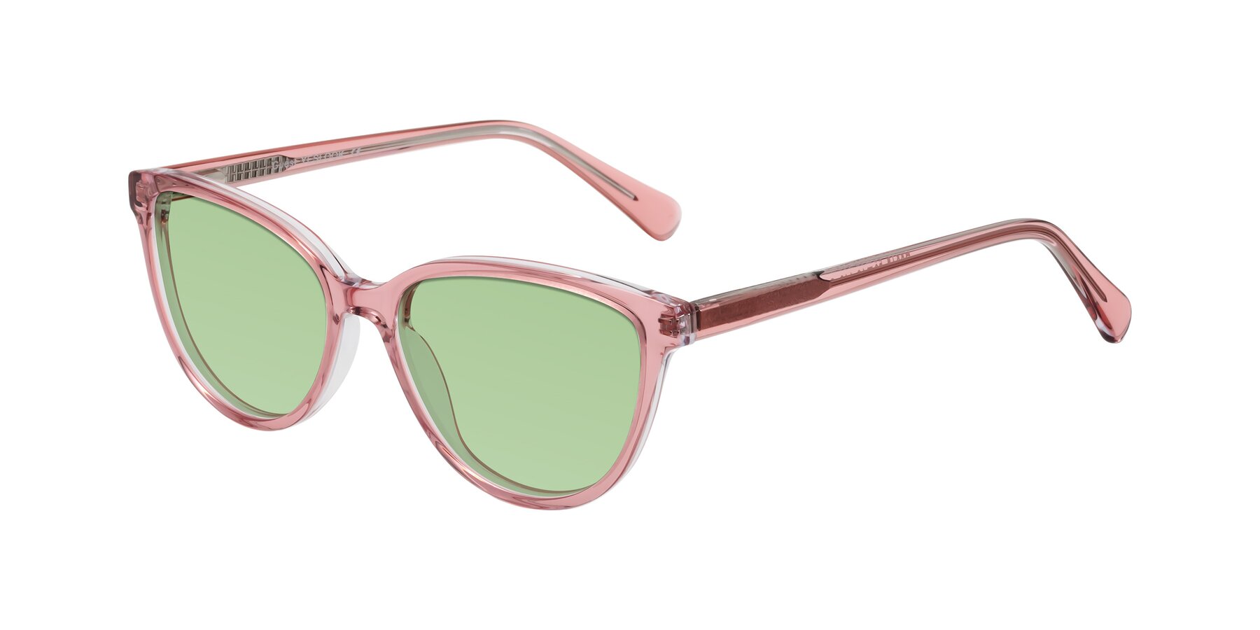 Angle of Guest in Pink with Medium Green Tinted Lenses