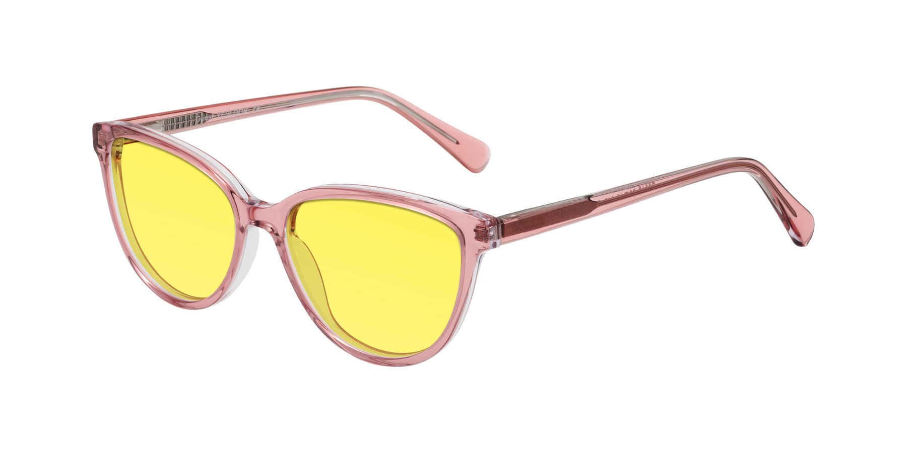 Angle of Guest in Pink with Medium Yellow Tinted Lenses