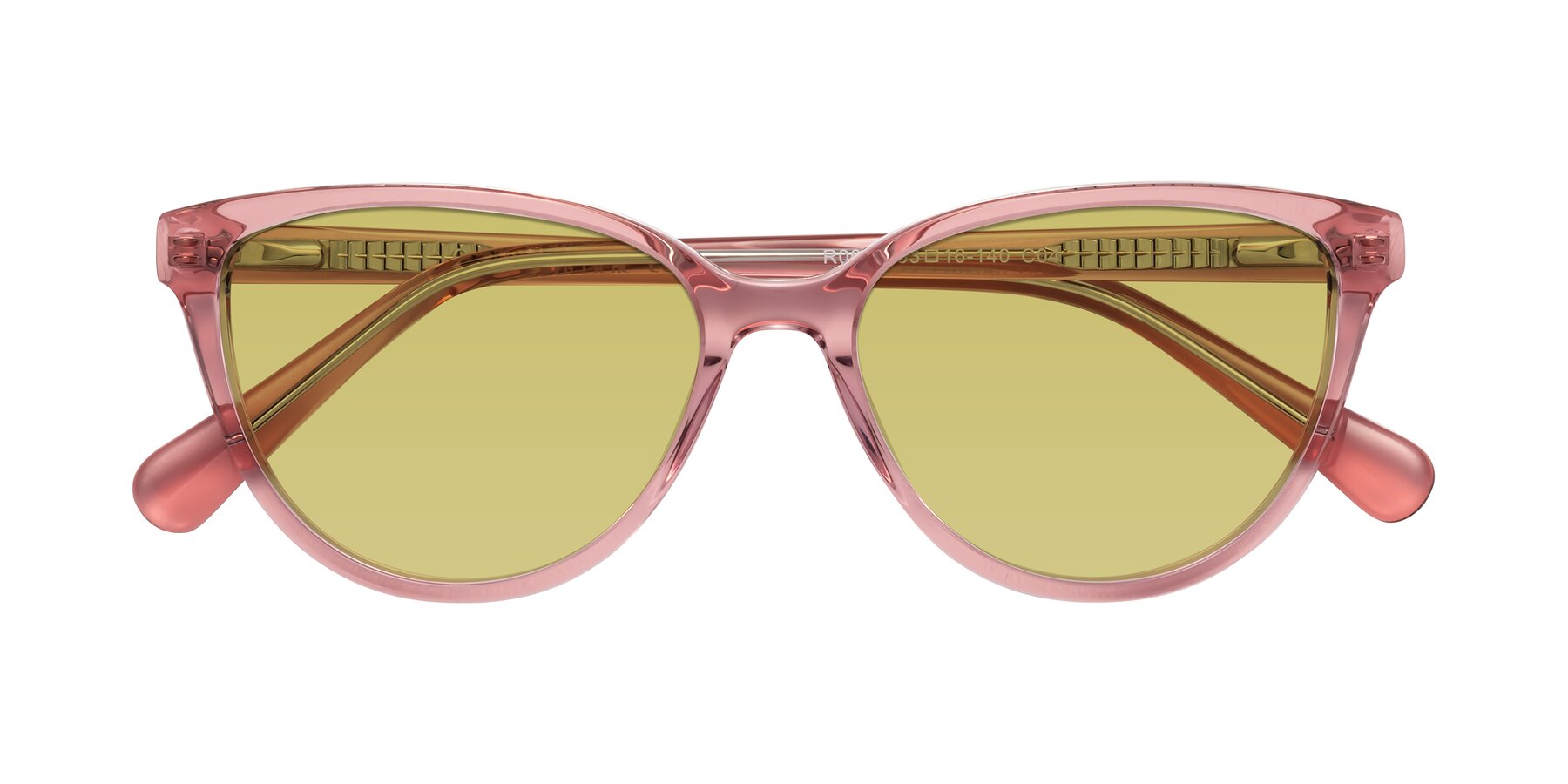 Folded Front of Guest in Pink with Medium Champagne Tinted Lenses