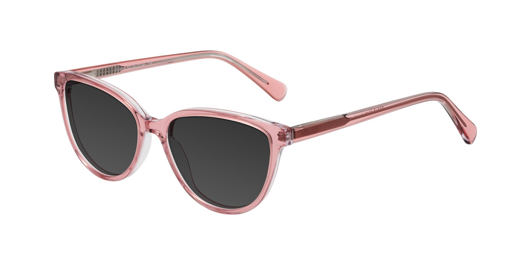 Angle of Guest in Pink with Gray Tinted Lenses