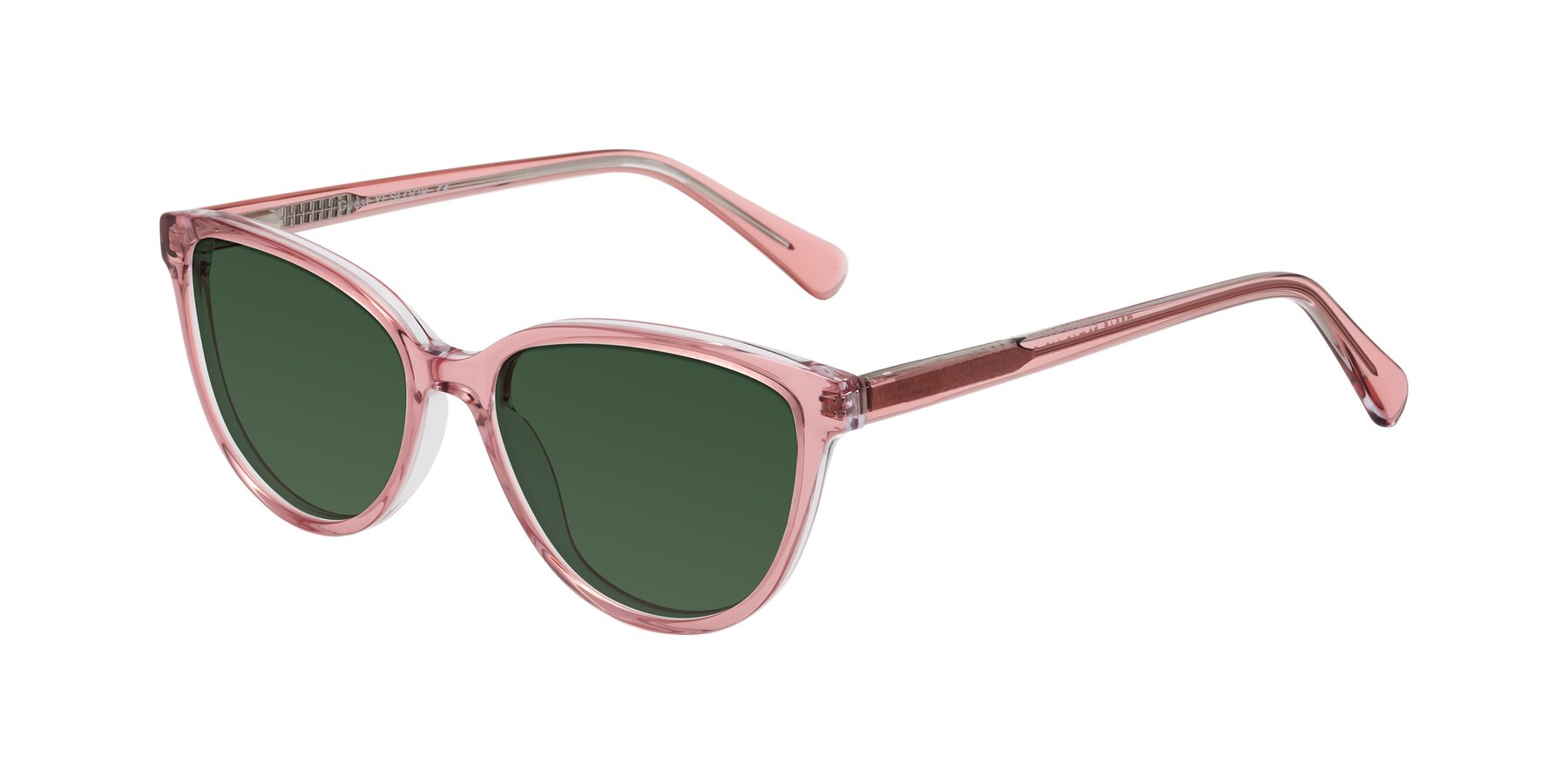 Angle of Guest in Pink with Green Tinted Lenses