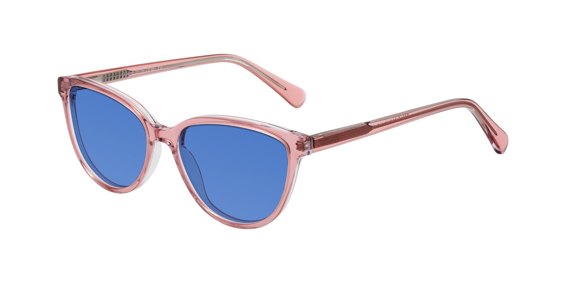 Angle of Guest in Pink with Blue Tinted Lenses