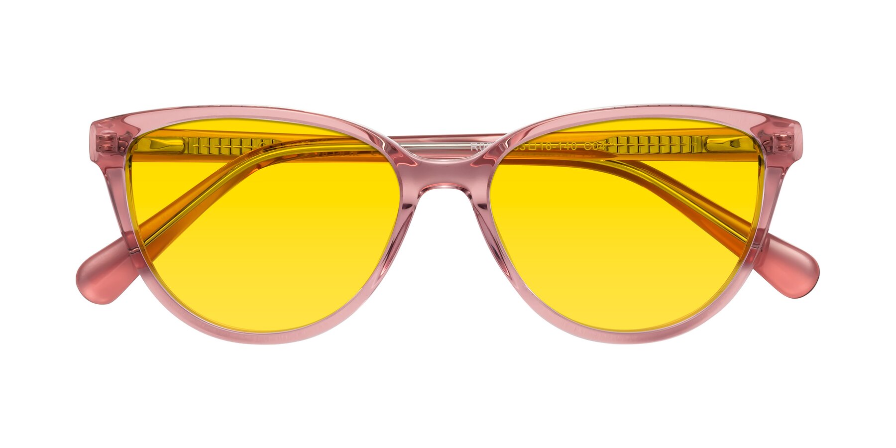 Folded Front of Guest in Pink with Yellow Tinted Lenses