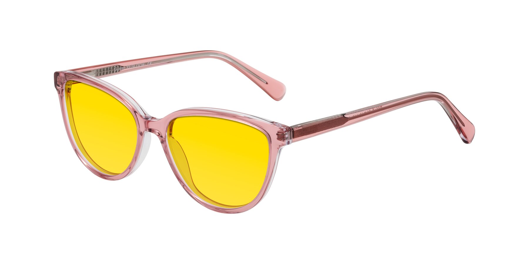 Angle of Guest in Pink with Yellow Tinted Lenses