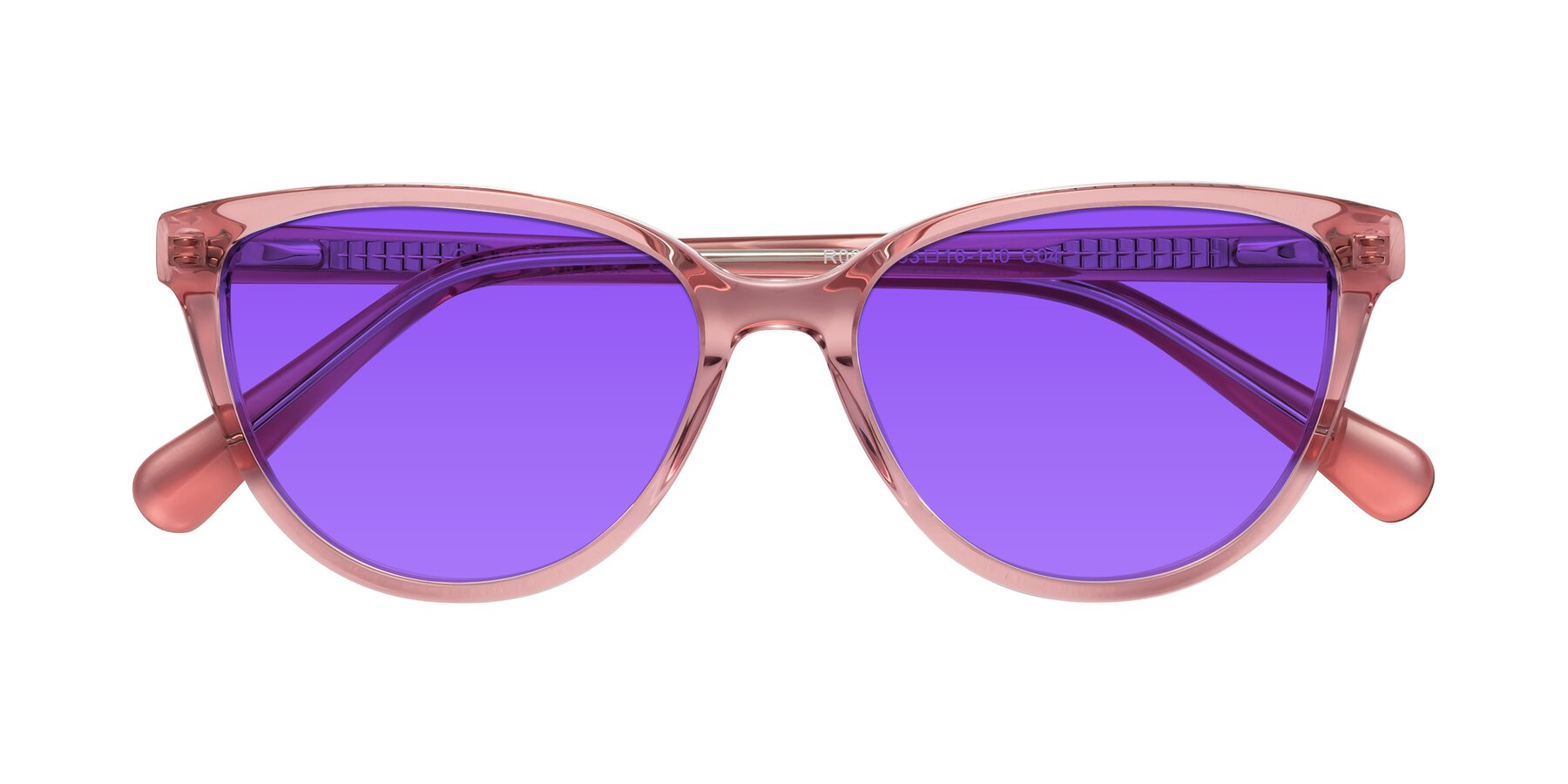 Folded Front of Guest in Pink with Purple Tinted Lenses