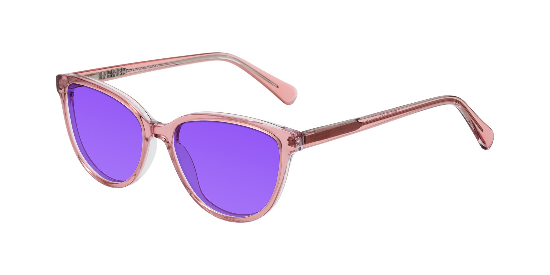 Angle of Guest in Pink with Purple Tinted Lenses