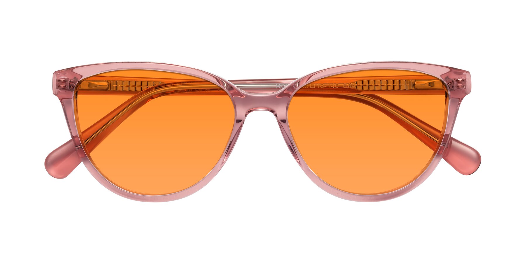 Folded Front of Guest in Pink with Orange Tinted Lenses