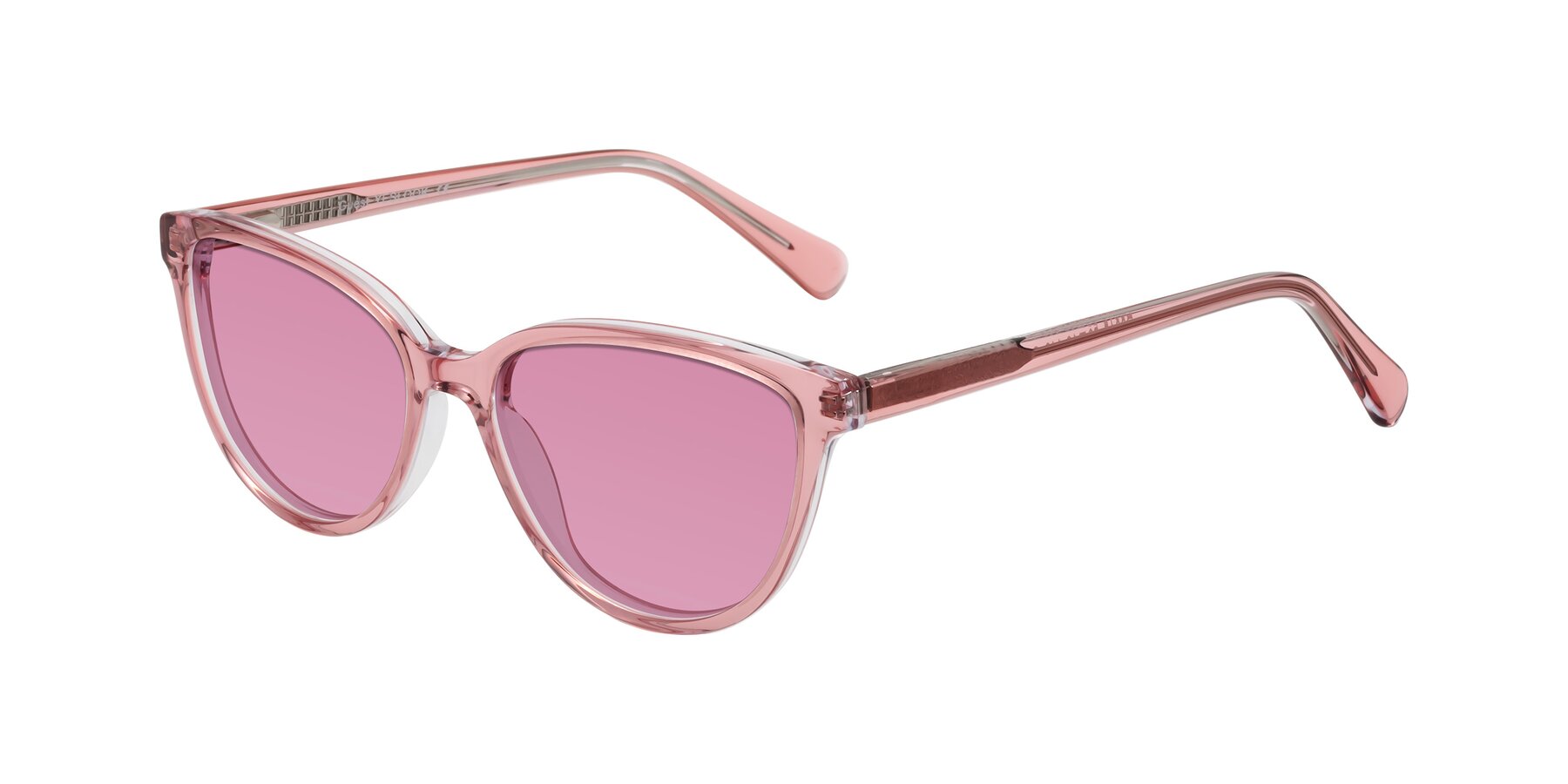 Angle of Guest in Pink with Medium Wine Tinted Lenses