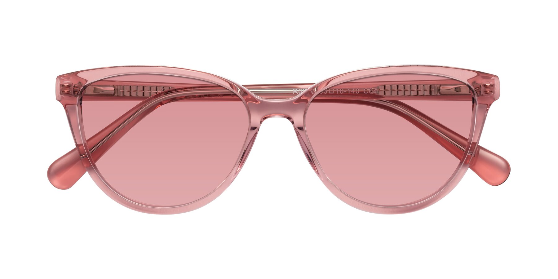 Folded Front of Guest in Pink with Medium Garnet Tinted Lenses