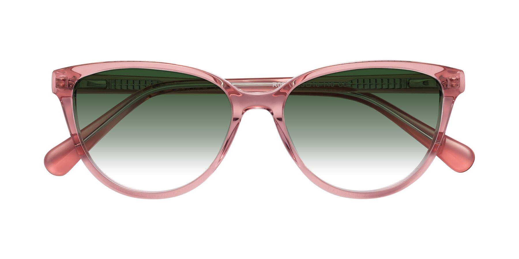 Folded Front of Guest in Pink with Green Gradient Lenses