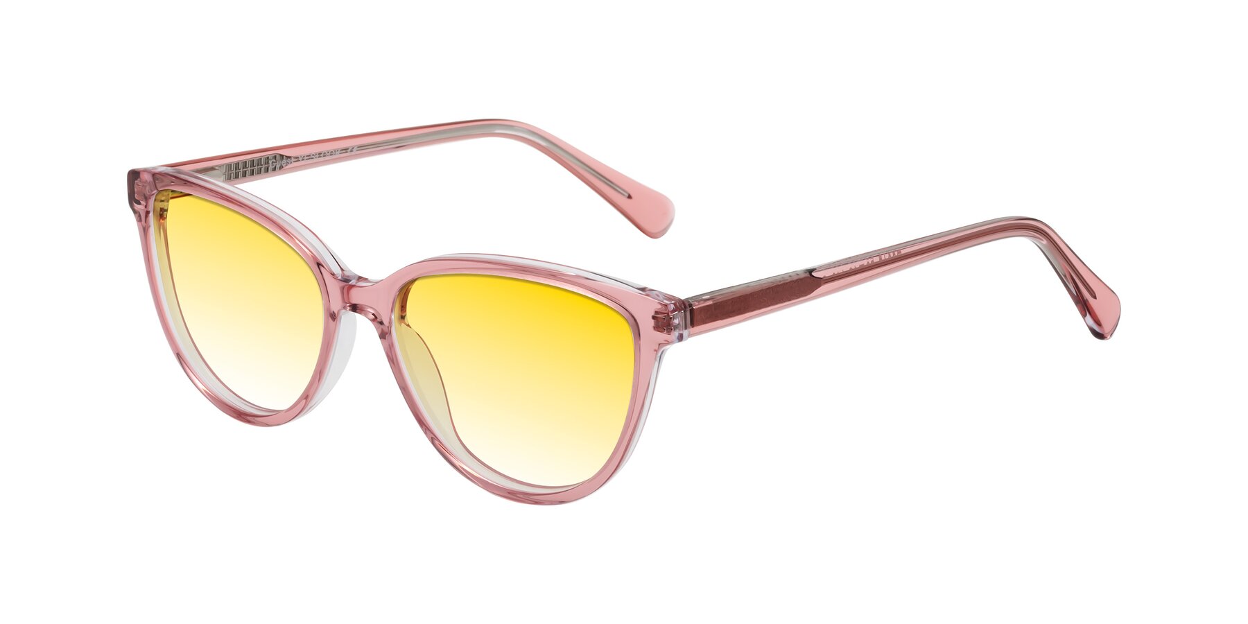 Angle of Guest in Pink with Yellow Gradient Lenses