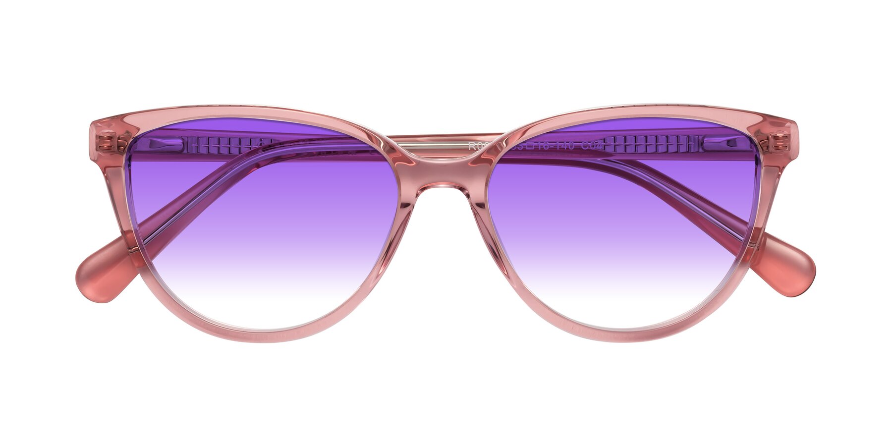 Folded Front of Guest in Pink with Purple Gradient Lenses