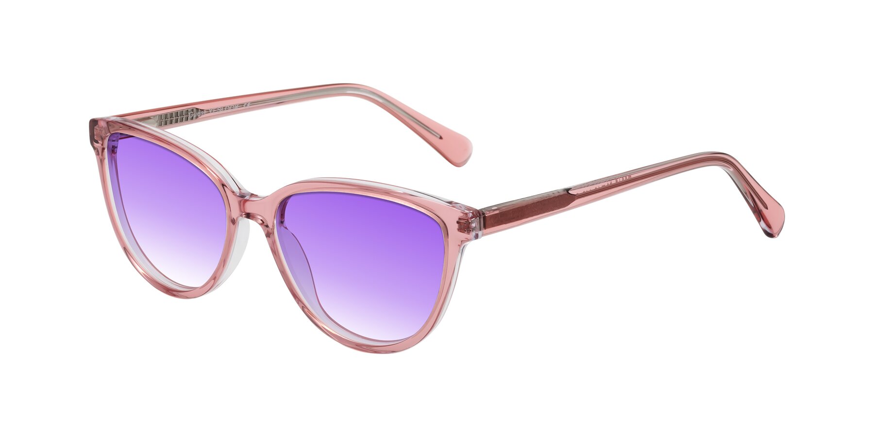 Angle of Guest in Pink with Purple Gradient Lenses