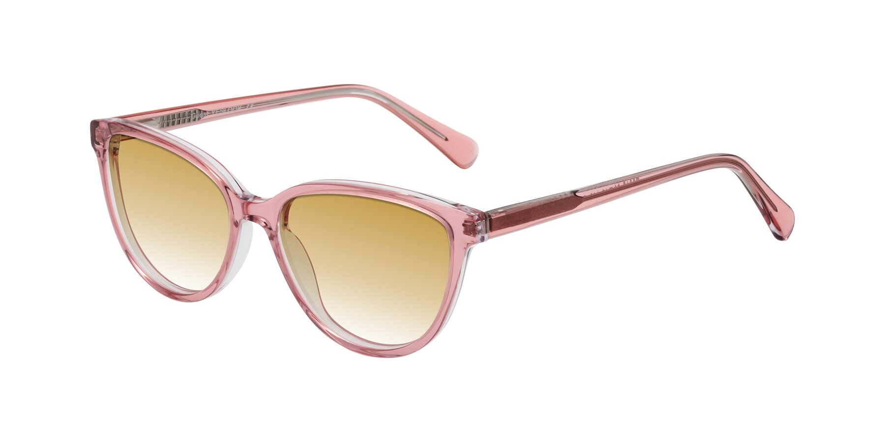 Angle of Guest in Pink with Champagne Gradient Lenses