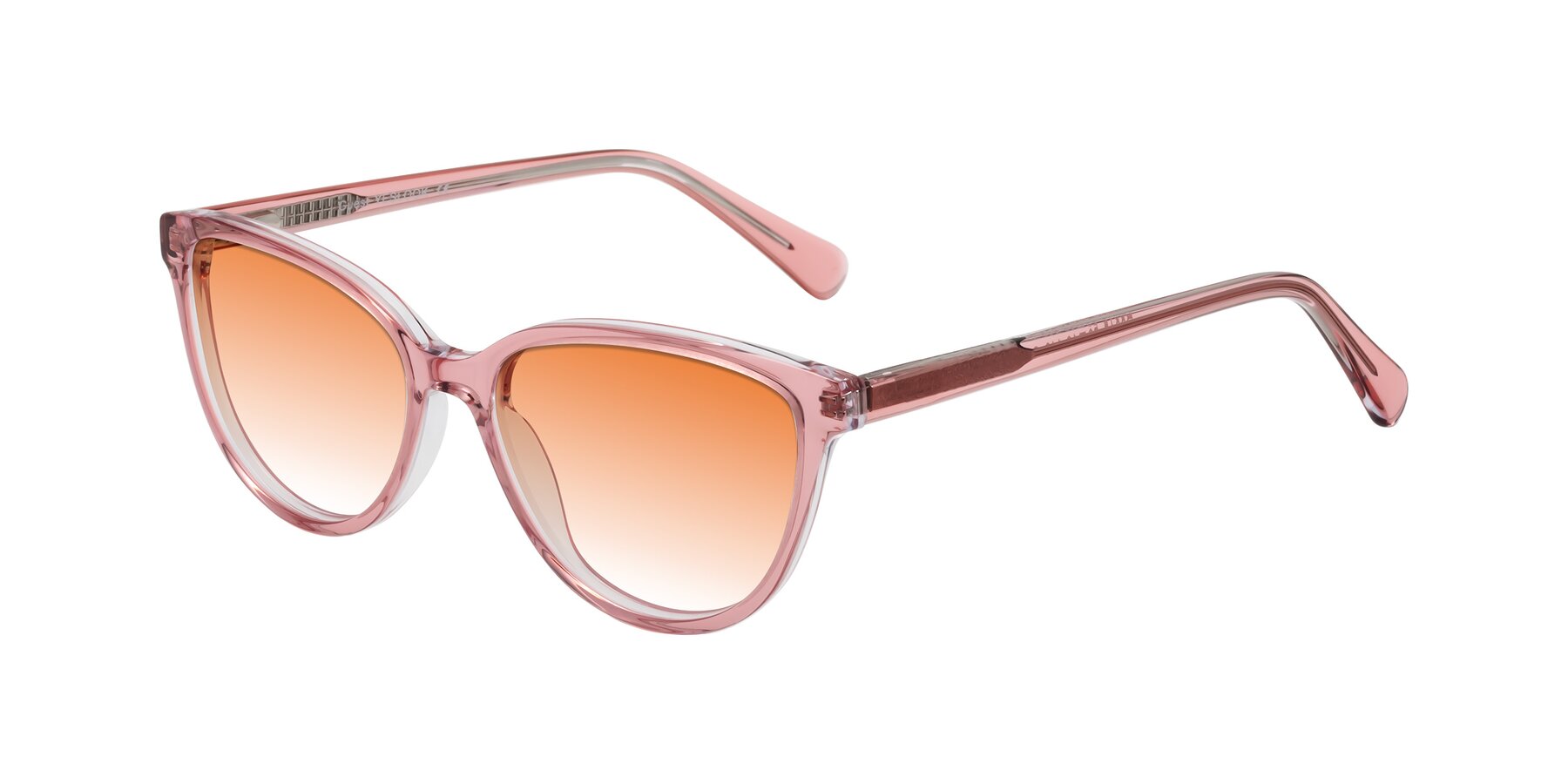 Angle of Guest in Pink with Orange Gradient Lenses