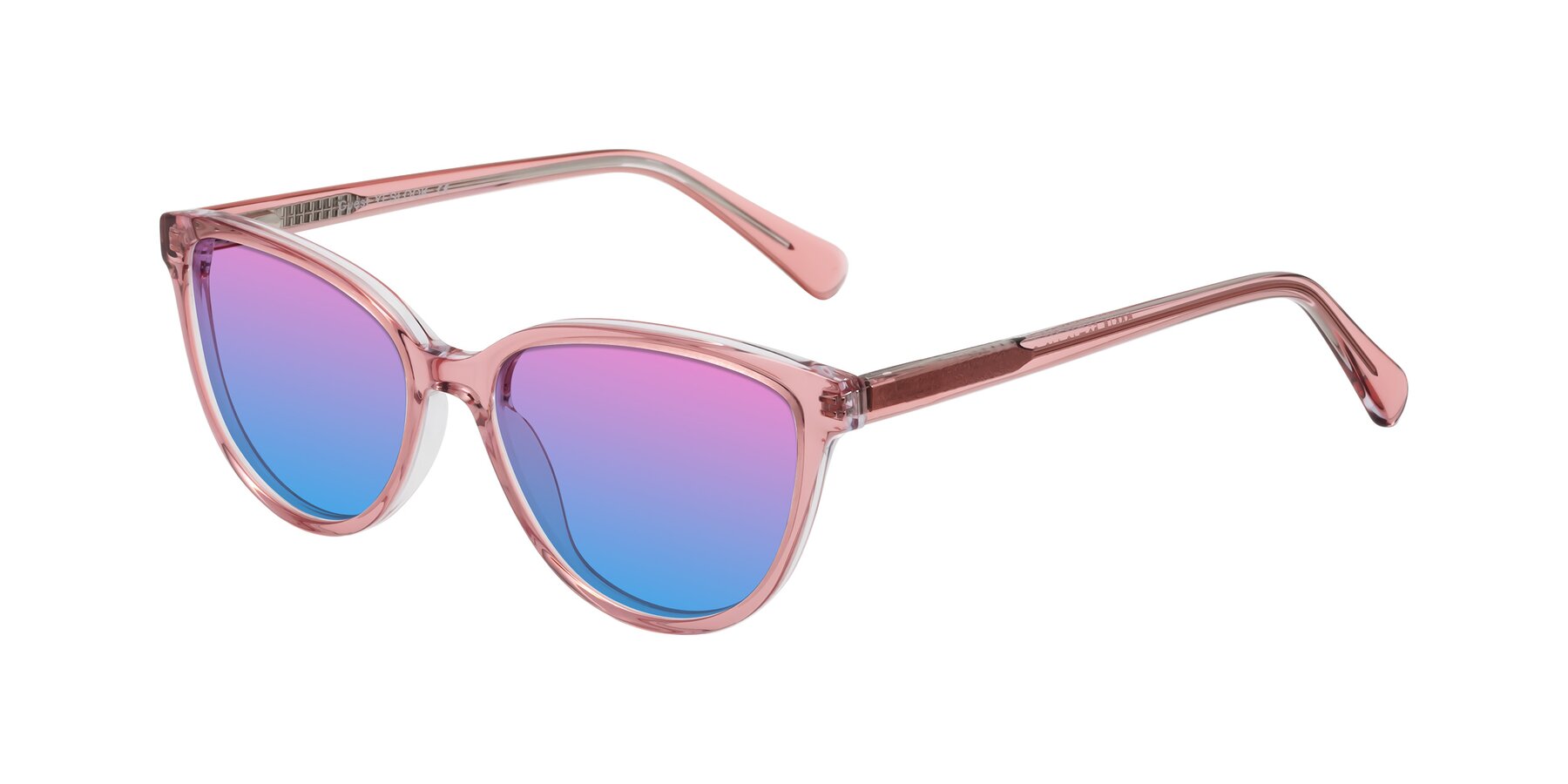 Angle of Guest in Pink with Pink / Blue Gradient Lenses