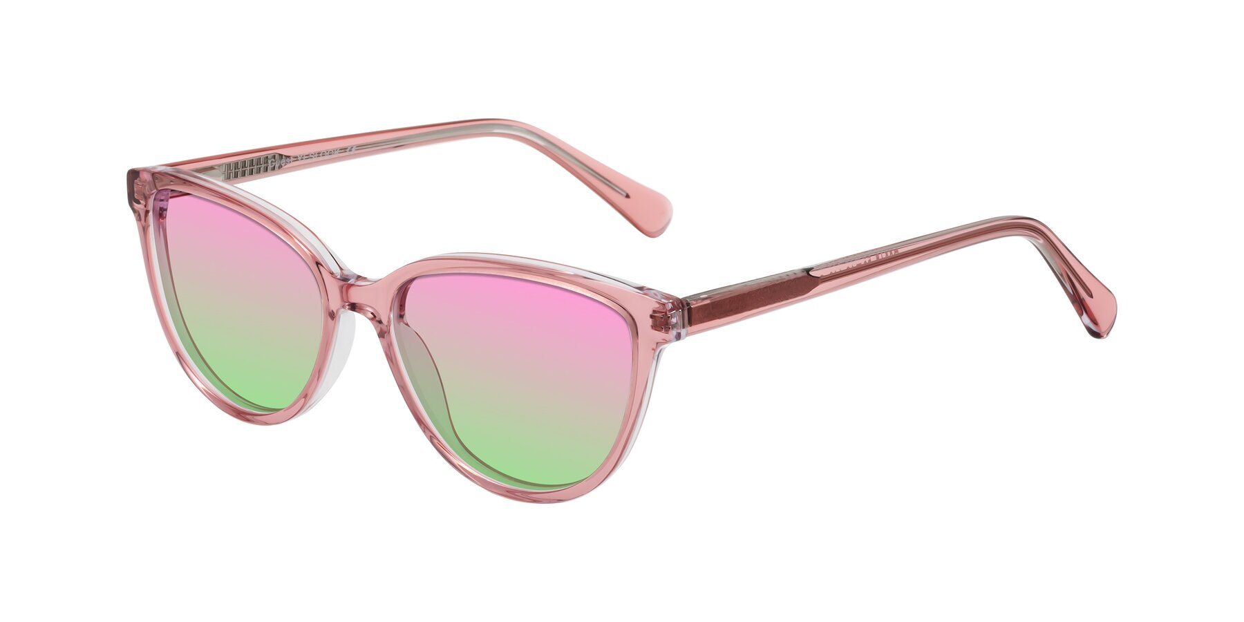 Angle of Guest in Pink with Pink / Green Gradient Lenses