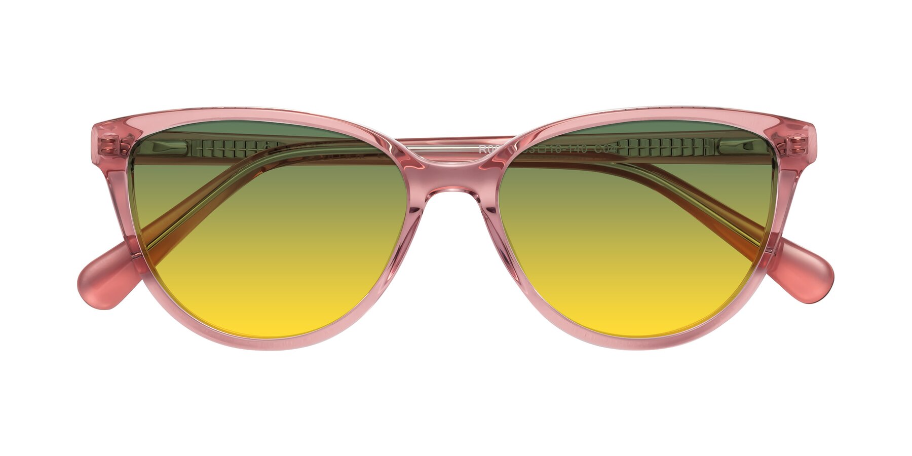 Folded Front of Guest in Pink with Green / Yellow Gradient Lenses