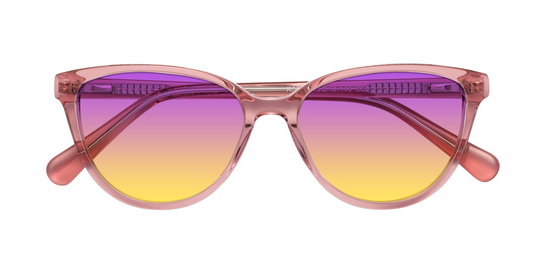 Folded Front of Guest in Pink with Purple / Yellow Gradient Lenses