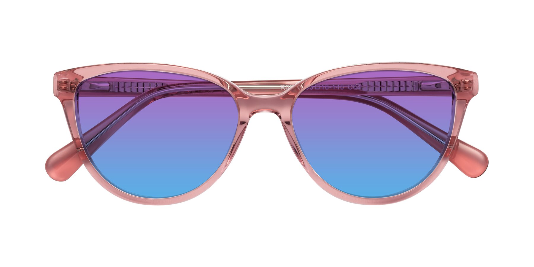 Folded Front of Guest in Pink with Purple / Blue Gradient Lenses