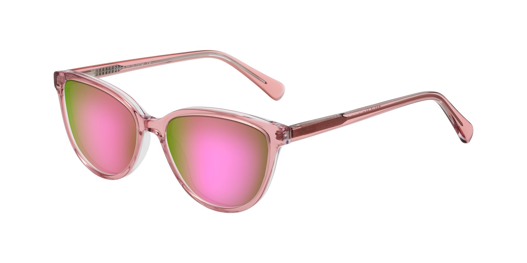 Angle of Guest in Pink with Pink Mirrored Lenses