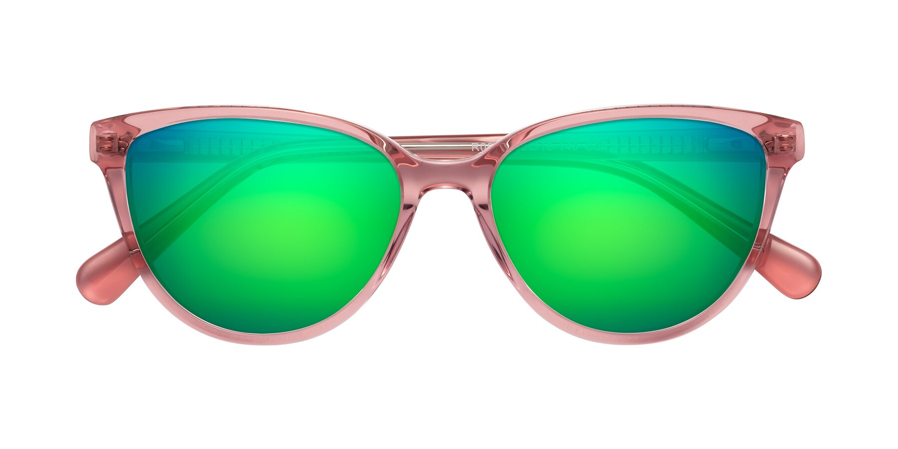 Folded Front of Guest in Pink with Green Mirrored Lenses