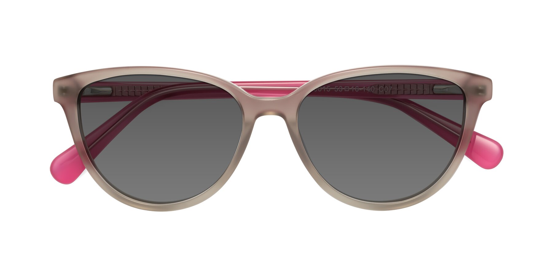 Folded Front of Guest in Pale Olive-Pink with Medium Gray Tinted Lenses