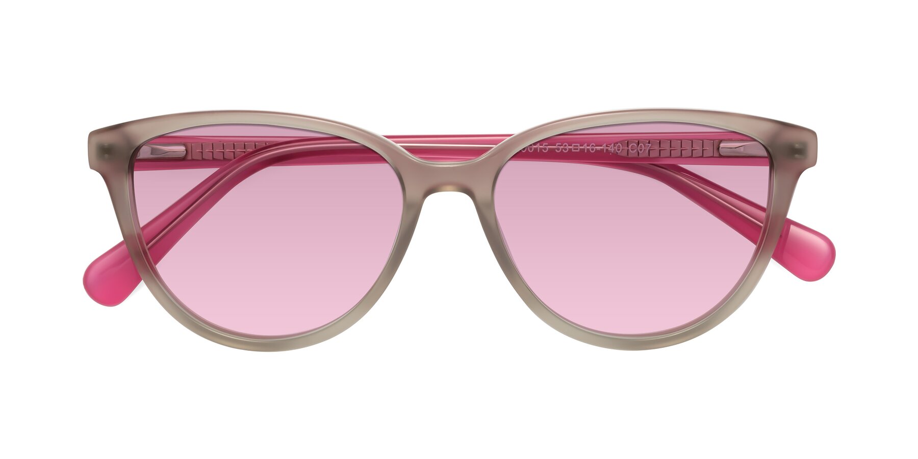 Folded Front of Guest in Pale Olive-Pink with Light Wine Tinted Lenses