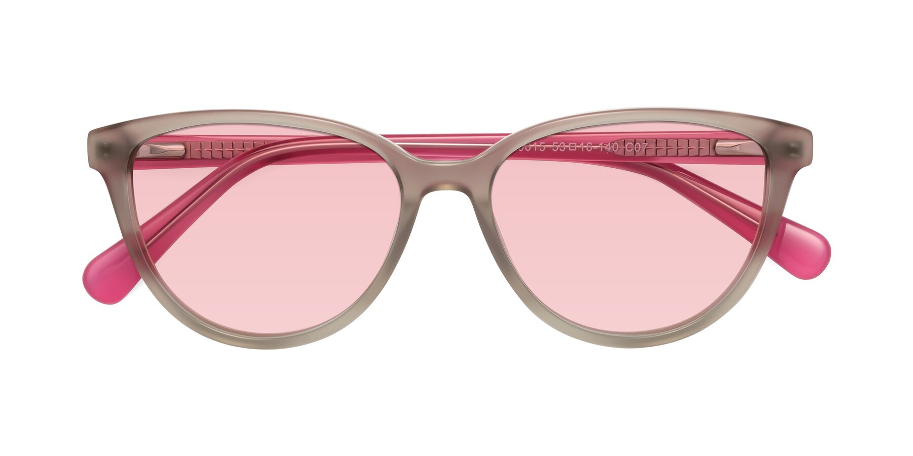 Folded Front of Guest in Pale Olive-Pink with Light Garnet Tinted Lenses