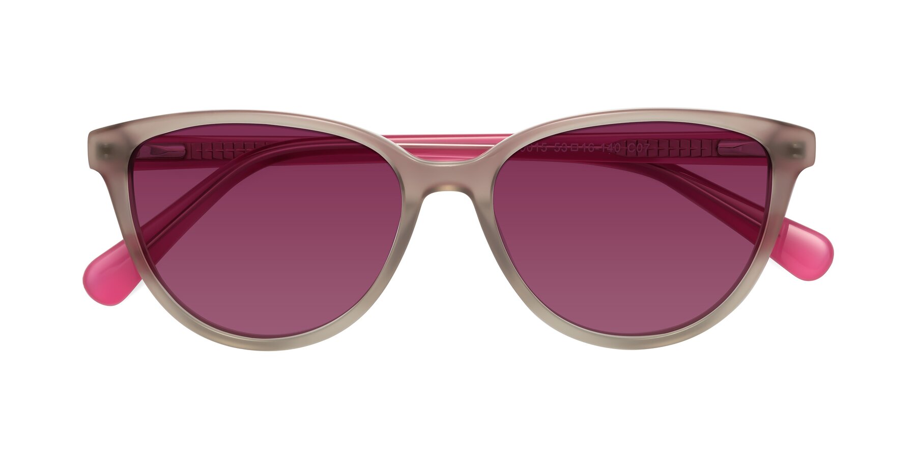 Folded Front of Guest in Pale Olive-Pink with Wine Tinted Lenses