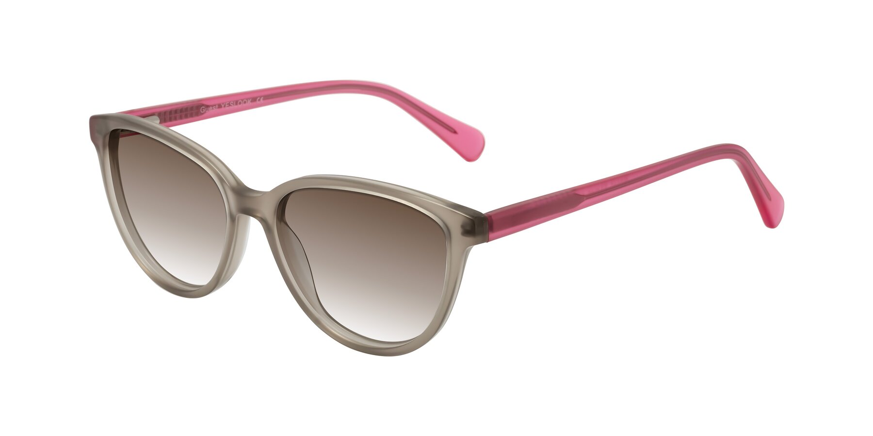 Angle of Guest in Pale Olive-Pink with Brown Gradient Lenses