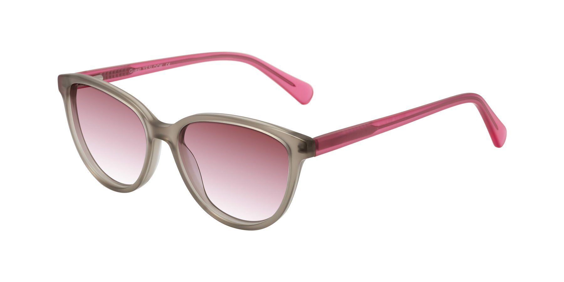 Angle of Guest in Pale Olive-Pink with Garnet Gradient Lenses