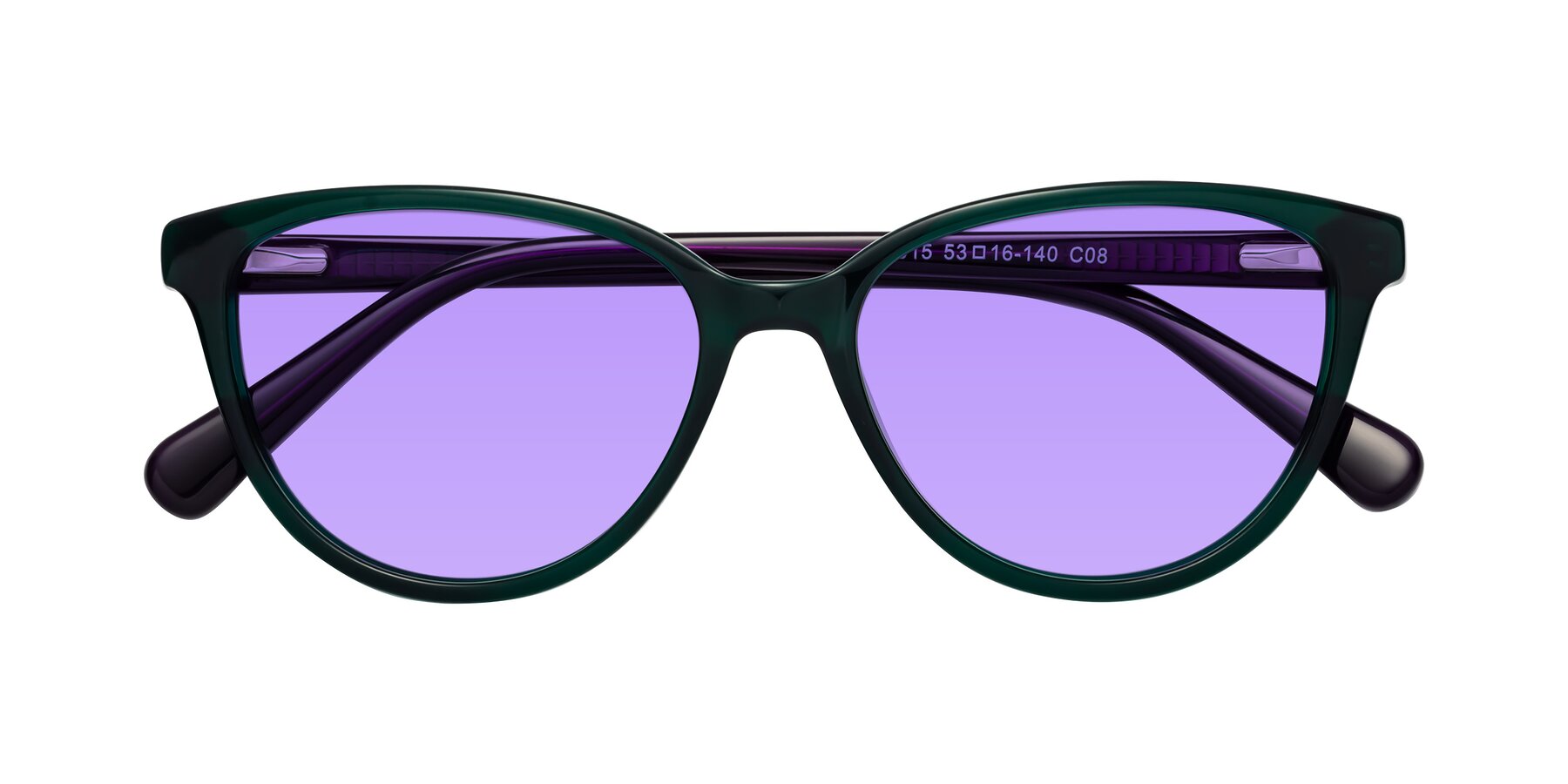 Folded Front of Guest in Green-Purple with Medium Purple Tinted Lenses