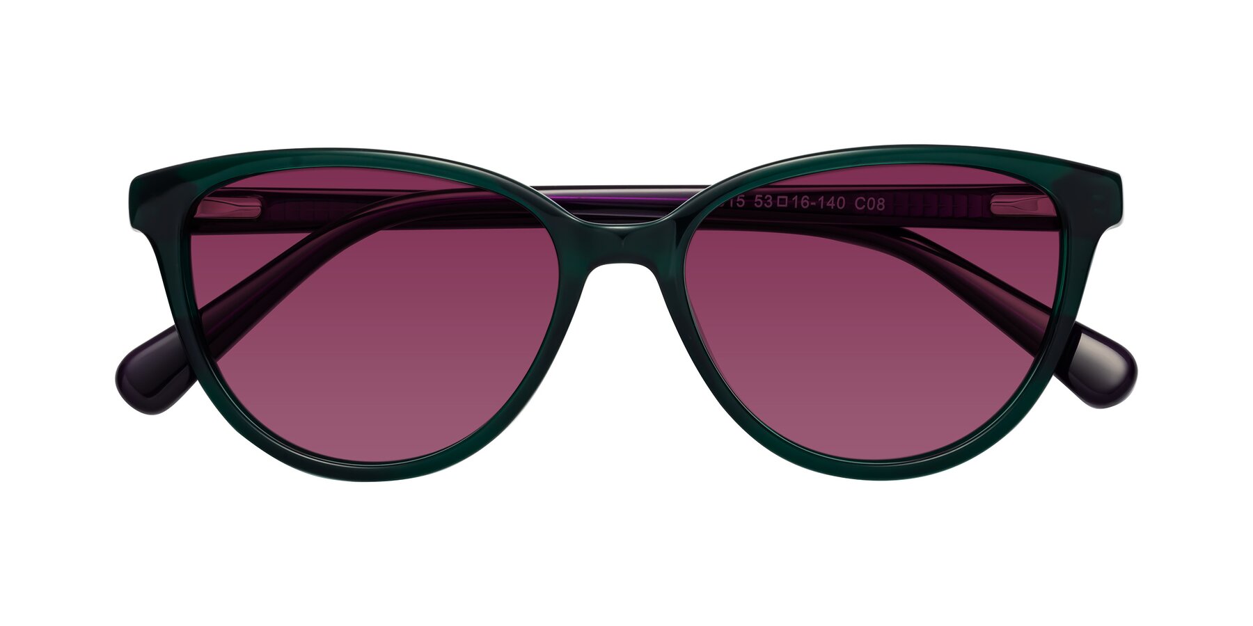 Folded Front of Guest in Green-Purple with Wine Tinted Lenses