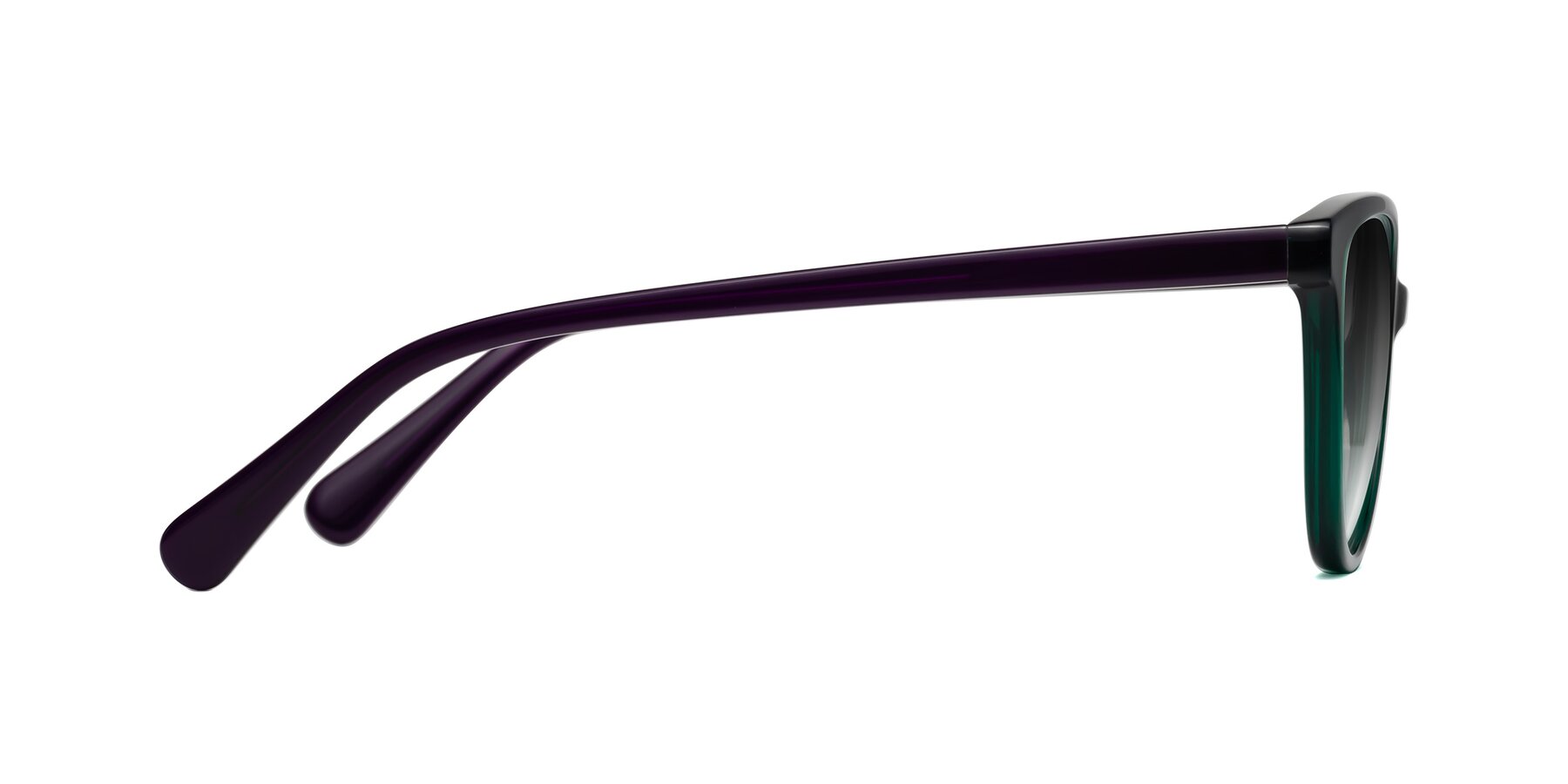 Side of Guest in Green-Purple with Gray Gradient Lenses